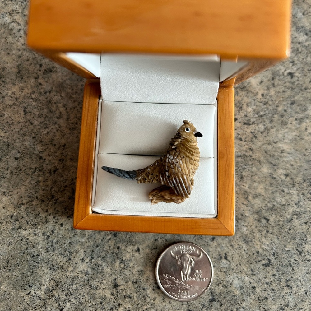 🦃 Grouse or Prairie Chicken of Elk Antler, Montana Handmade Hat or Lapel Pin